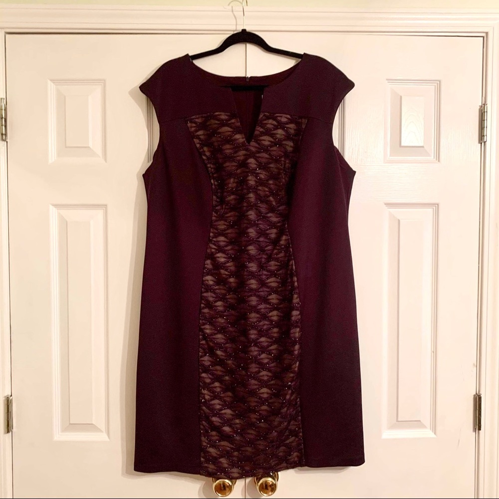 Connected Apparel Capped Sleeve Sheath Panel NWT